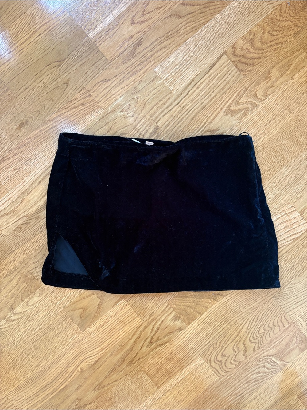 Free People Black Velvet Mini Skirt
